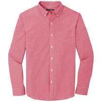 Port Authority Men's Rich Red/White Broadcloth Gingham Easy Care Shirt