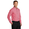 Port Authority Men's Rich Red/White Broadcloth Gingham Easy Care Shirt