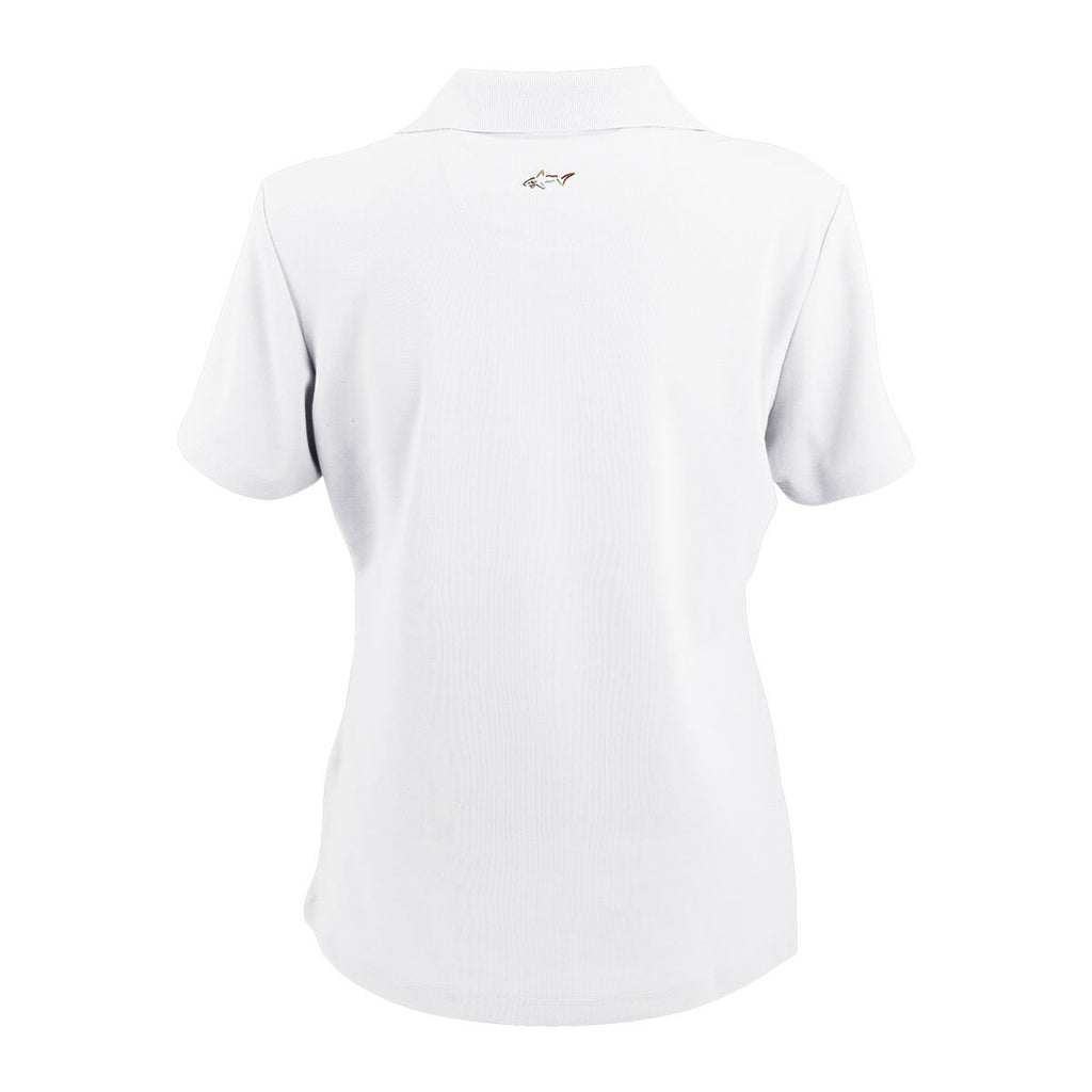 Greg Norman Women's White Play Dry Performance Mesh Polo