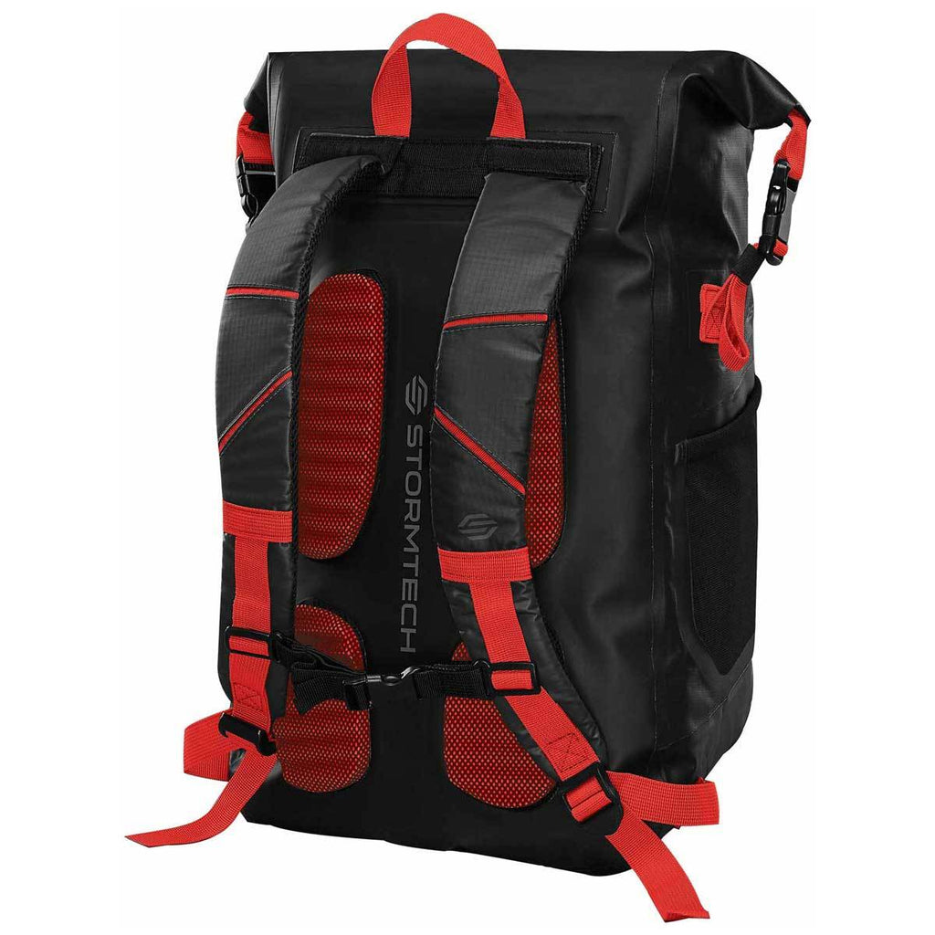 Stormtech Black/Bright Red Rainier 25 Waterpoof Backpack