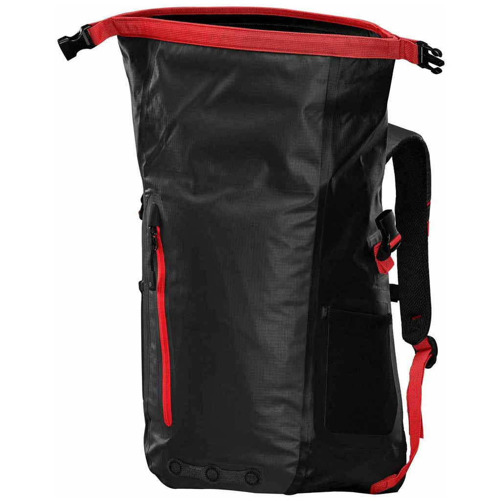 Stormtech Black/Bright Red Rainier 25 Waterpoof Backpack
