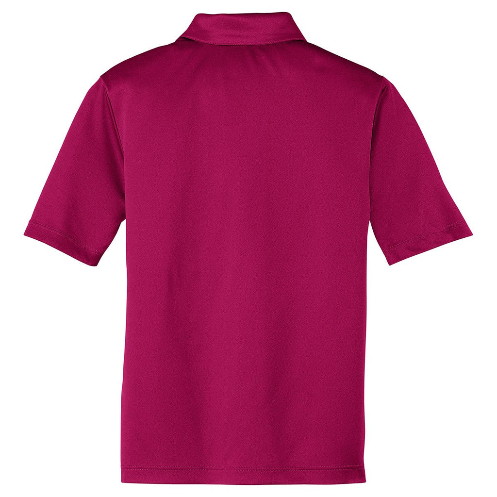 Port Authority Youth Pink Raspberry Silk Touch Performance Polo