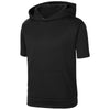 Sport-Tek Youth Black Sport-Wick Fleece Short Sleeve Pullover Hoodie