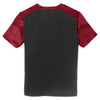 Sport-Tek Youth Black/Deep Red CamoHex Colorblock Tee