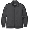 Sport-Tek Youth Graphite Grey/Black Tricot Track Jacket