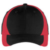 Sport-Tek Youth Black/True Red Dry Zone Nylon Colorblock Cap