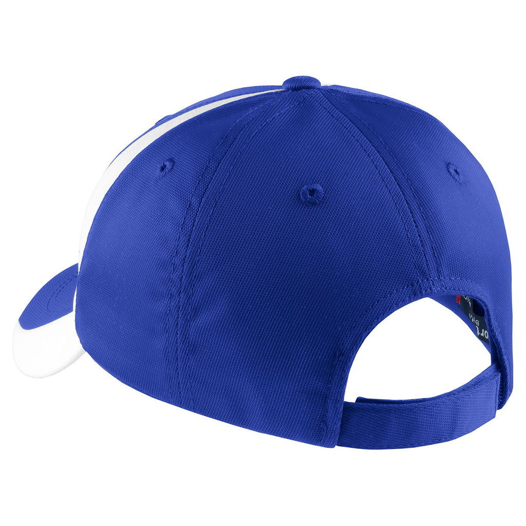 Sport-Tek Youth True Royal/White Dry Zone Nylon Colorblock Cap