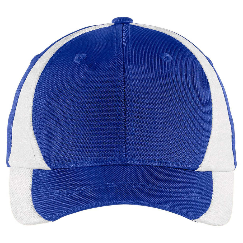 Sport-Tek Youth True Royal/White Dry Zone Nylon Colorblock Cap