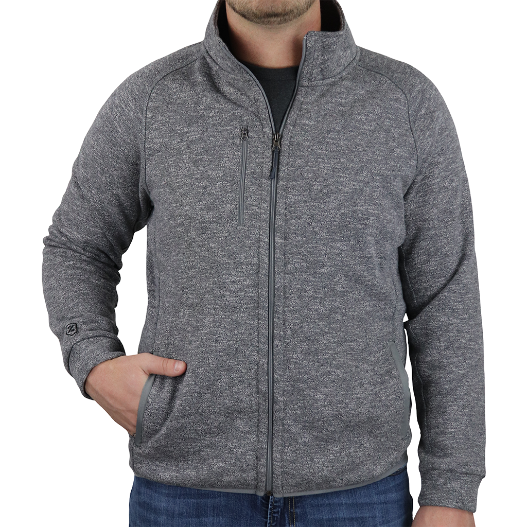 Zusa Men's Grey Heather Midtown Fleece Full Zip