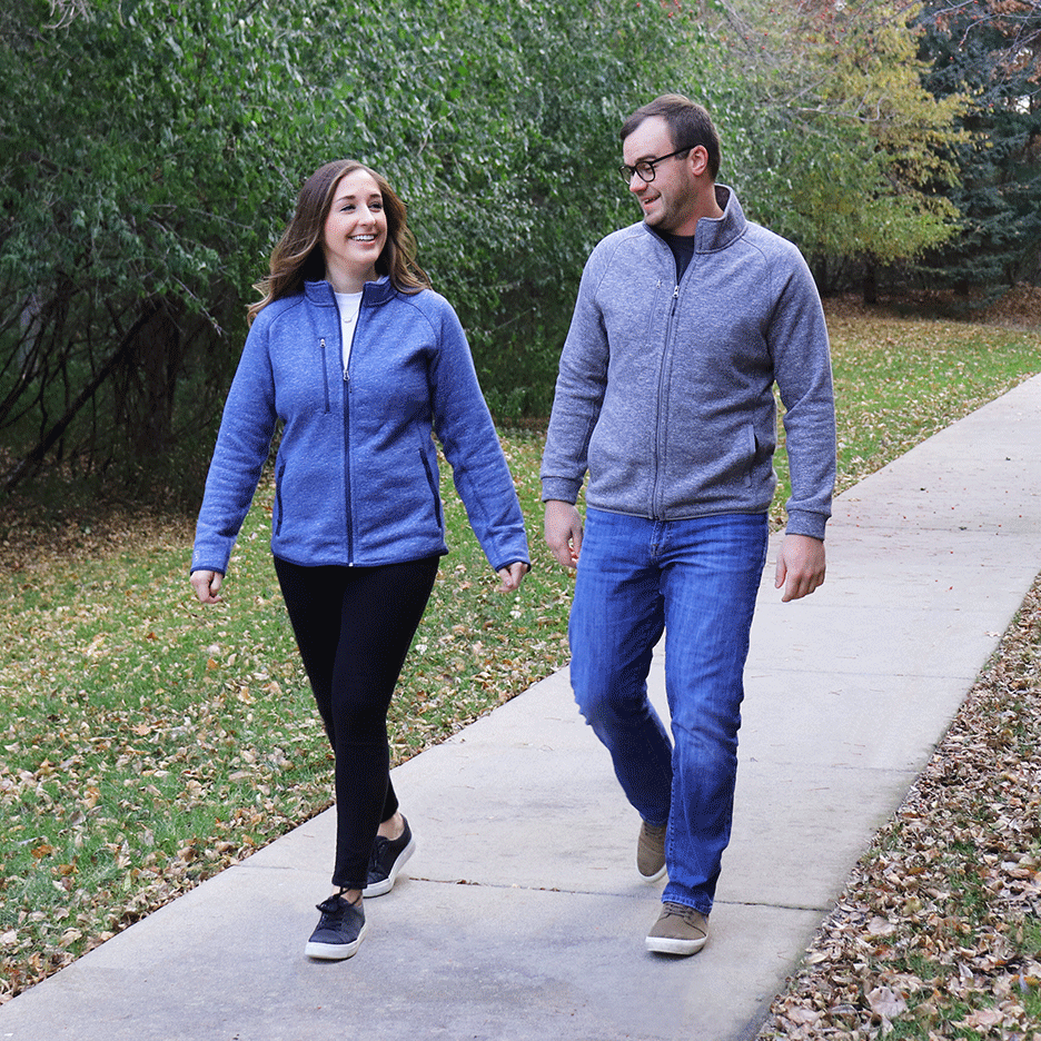 Zusa Men's Grey Heather Midtown Fleece Full Zip