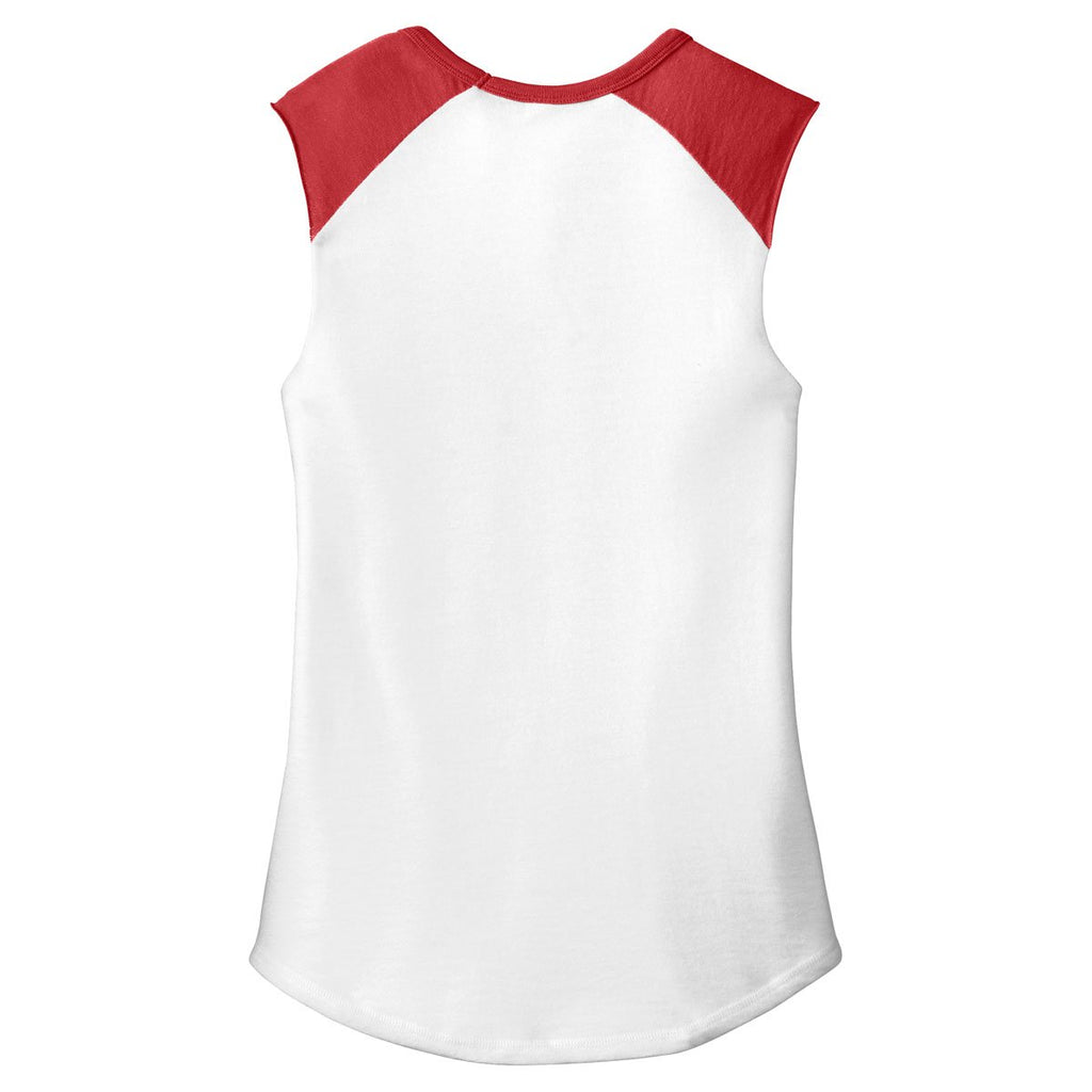 Alternative Apparel Women's White/Red Team Player Vintage 50/50 Tee