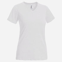Expert Women's White Short Sleeve Natural Feel Jersey V-Neck