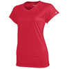 Champion Women's Scarlet Double Dry 4.1-Ounce V-Neck T-Shirt