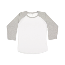 LAT Women's White/Vintage Heather Baseball Fine Jersey T-Shirt